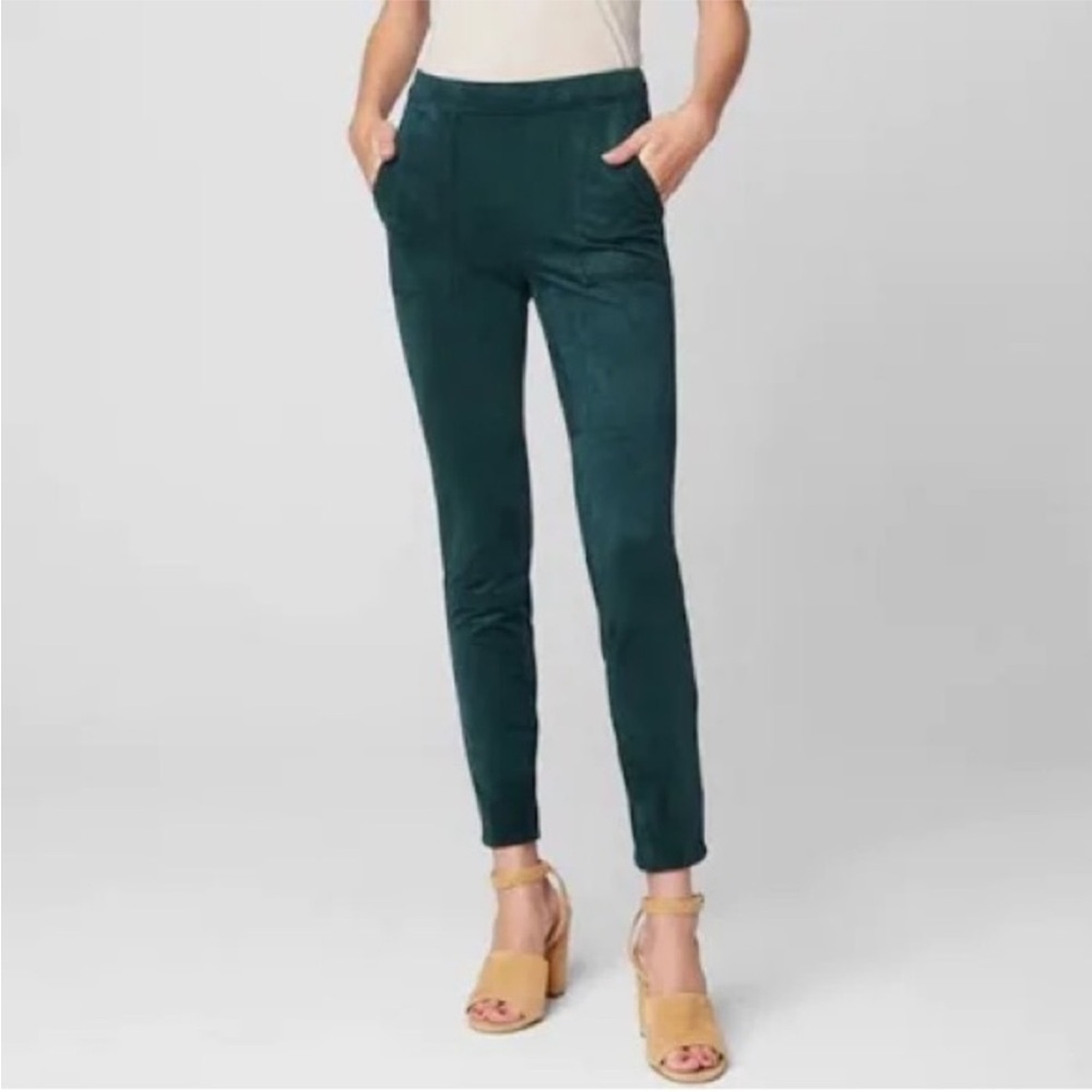 Blank NYC | Seven Seas Faux Suede Zip Ankle Pants Skinny Emerald Green Size 26